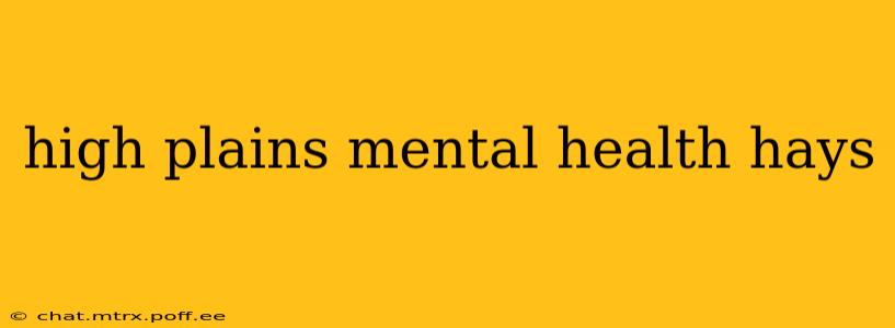 high plains mental health hays