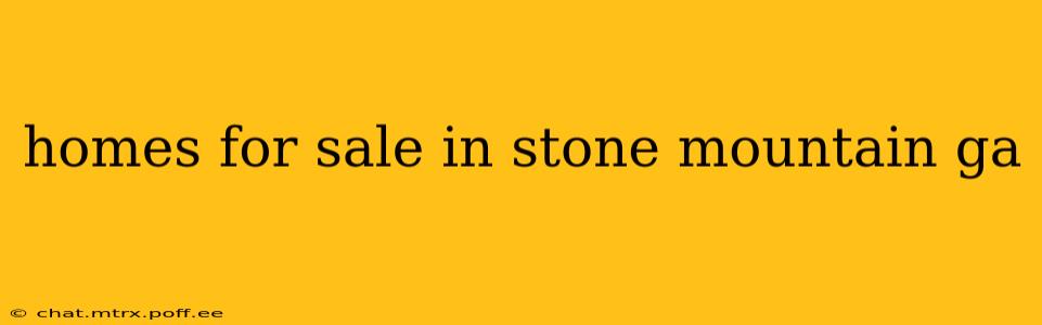 homes for sale in stone mountain ga