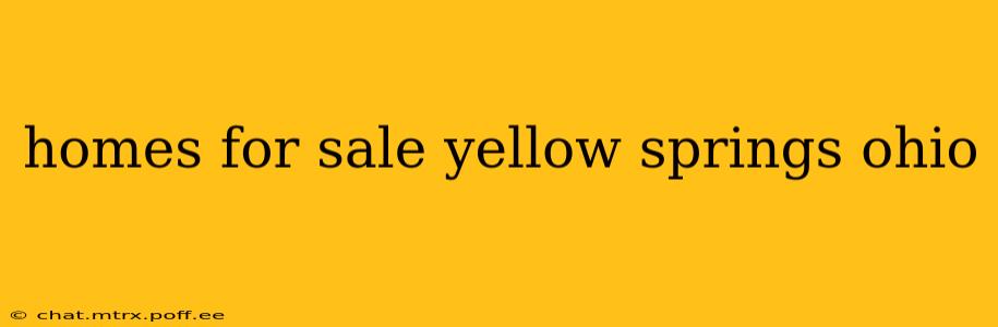 homes for sale yellow springs ohio