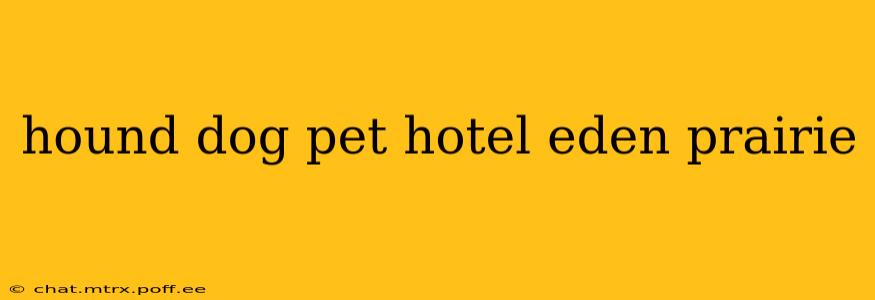 hound dog pet hotel eden prairie