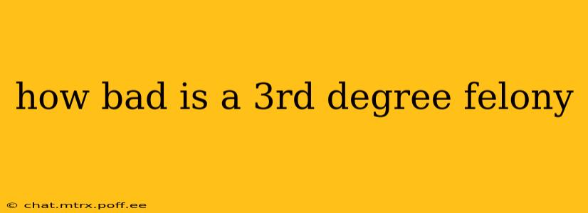 how bad is a 3rd degree felony