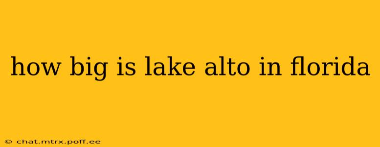 how big is lake alto in florida