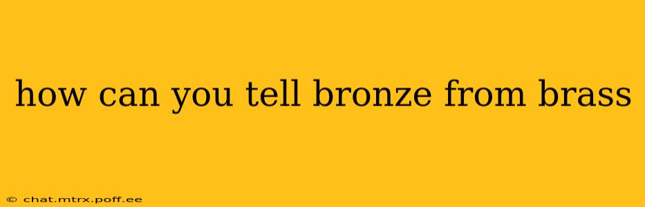 how can you tell bronze from brass