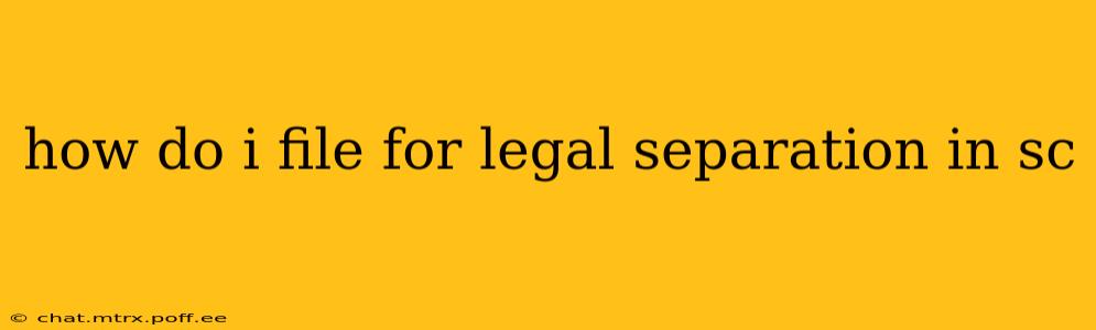how do i file for legal separation in sc