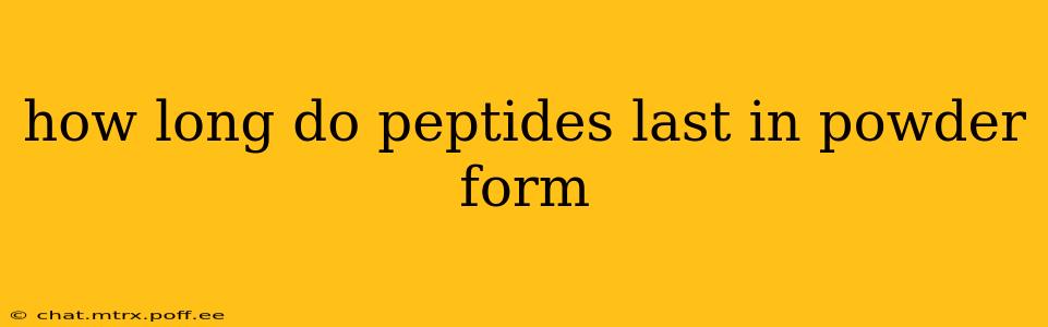 how long do peptides last in powder form