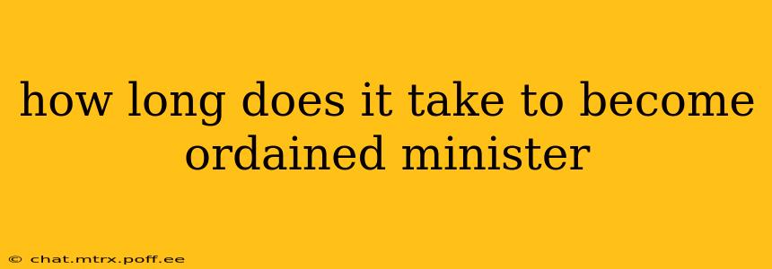 how long does it take to become ordained minister