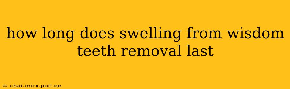 how long does swelling from wisdom teeth removal last