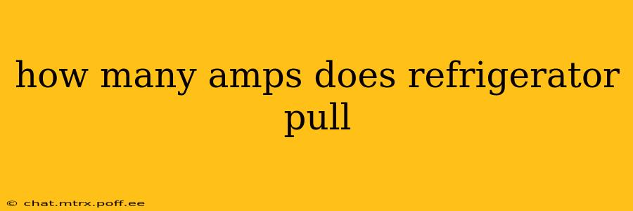 how many amps does refrigerator pull