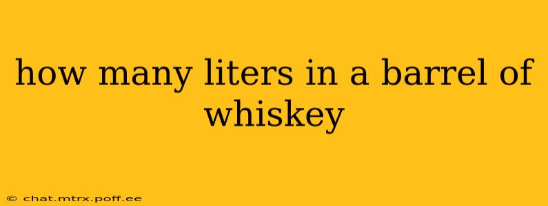 how many liters in a barrel of whiskey
