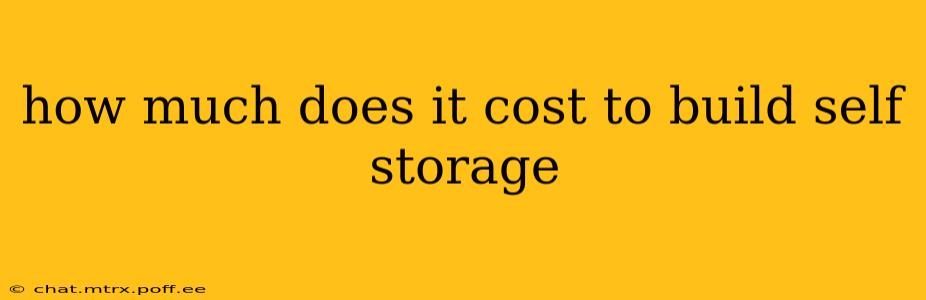 how much does it cost to build self storage
