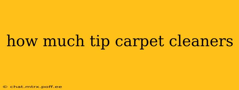 how much tip carpet cleaners