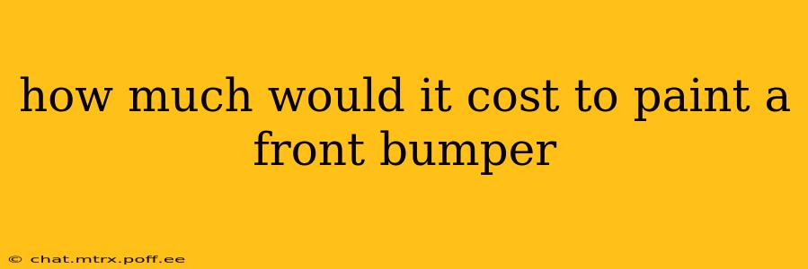 how much would it cost to paint a front bumper