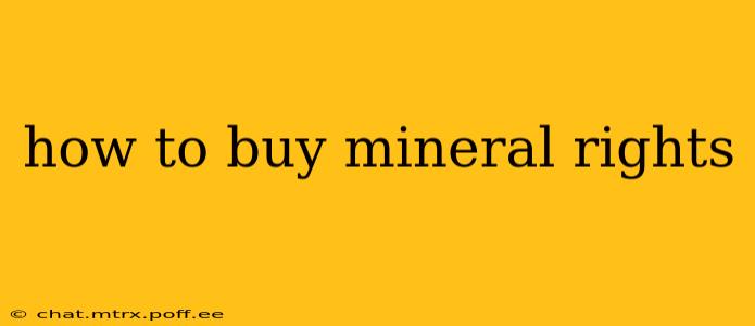 how to buy mineral rights