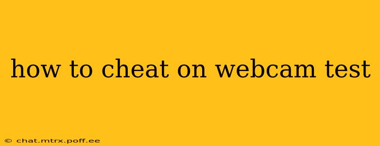 how to cheat on webcam test