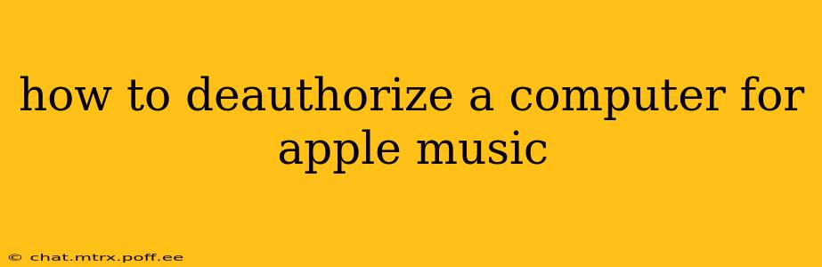how to deauthorize a computer for apple music