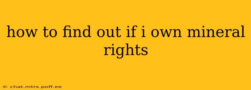 how to find out if i own mineral rights