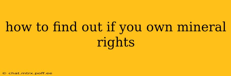 how to find out if you own mineral rights