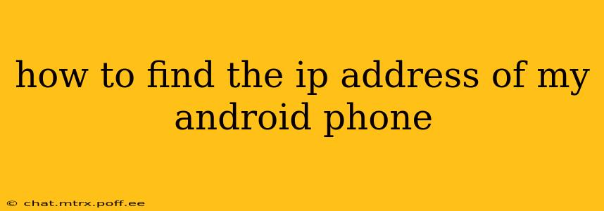 how to find the ip address of my android phone