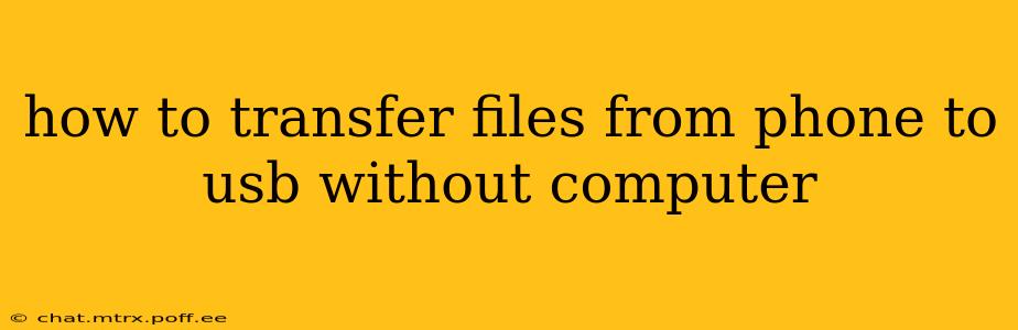 how to transfer files from phone to usb without computer