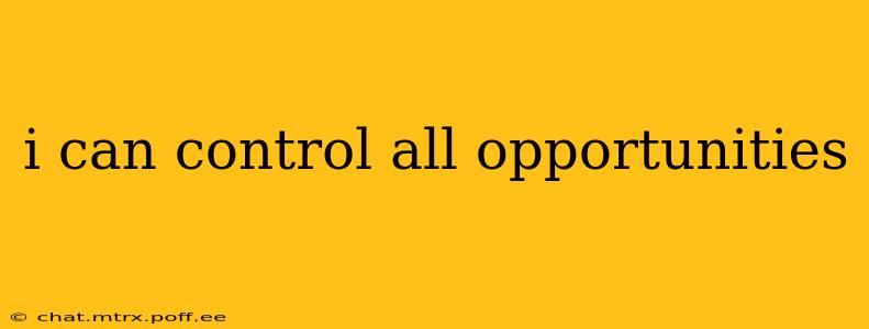 i can control all opportunities