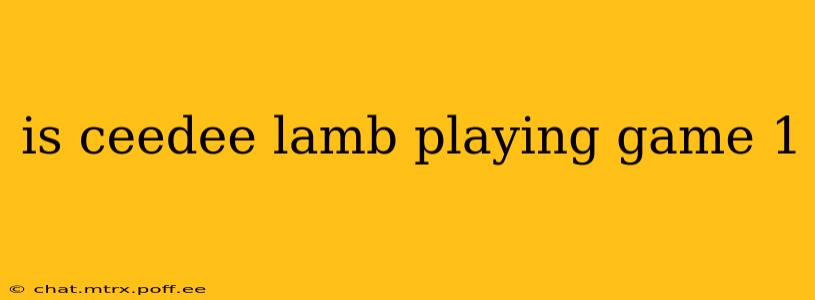 is ceedee lamb playing game 1