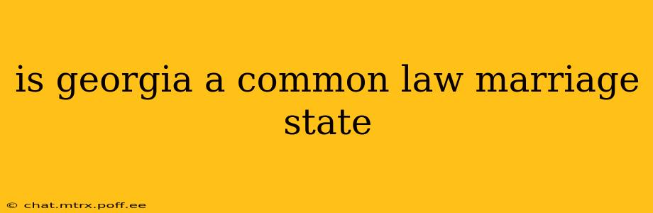 is georgia a common law marriage state