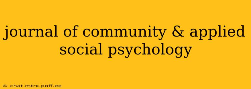 journal of community & applied social psychology