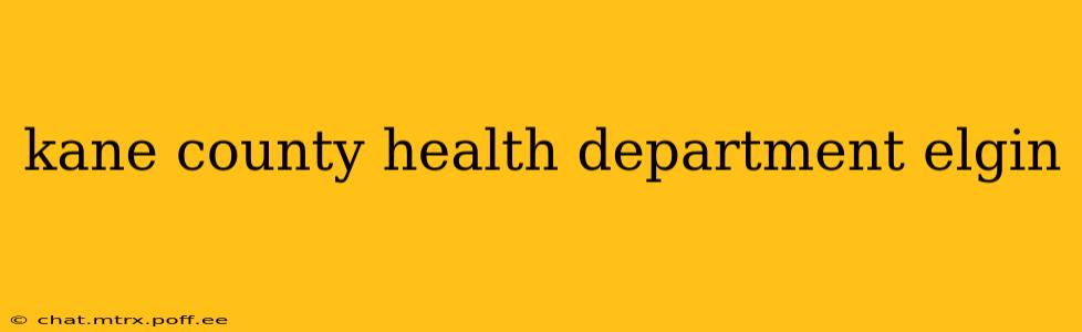 kane county health department elgin
