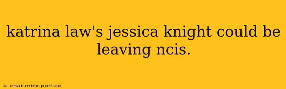 katrina law's jessica knight could be leaving ncis.