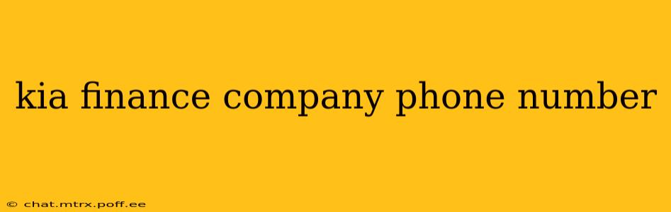 kia finance company phone number