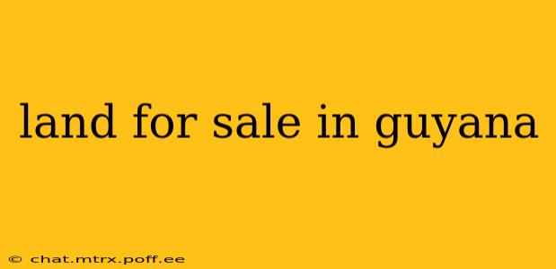 land for sale in guyana