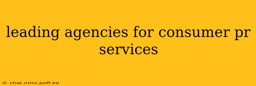 leading agencies for consumer pr services