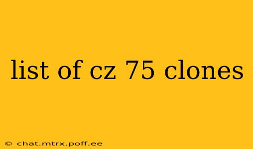 list of cz 75 clones