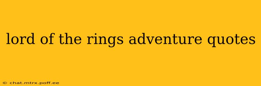 lord of the rings adventure quotes