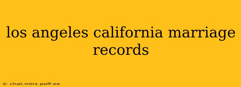 los angeles california marriage records