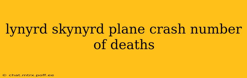lynyrd skynyrd plane crash number of deaths