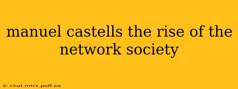 manuel castells the rise of the network society