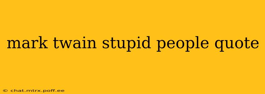 mark twain stupid people quote