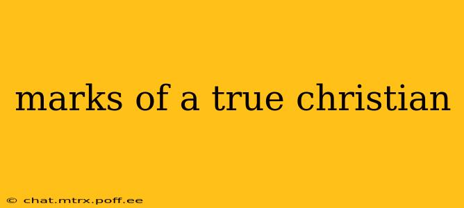 marks of a true christian