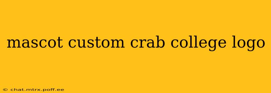 mascot custom crab college logo