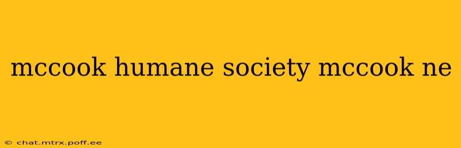 mccook humane society mccook ne