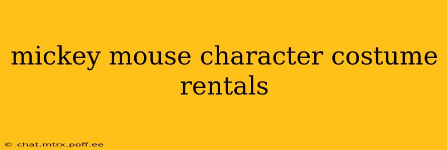 mickey mouse character costume rentals