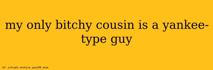 my only bitchy cousin is a yankee-type guy