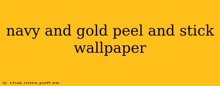navy and gold peel and stick wallpaper