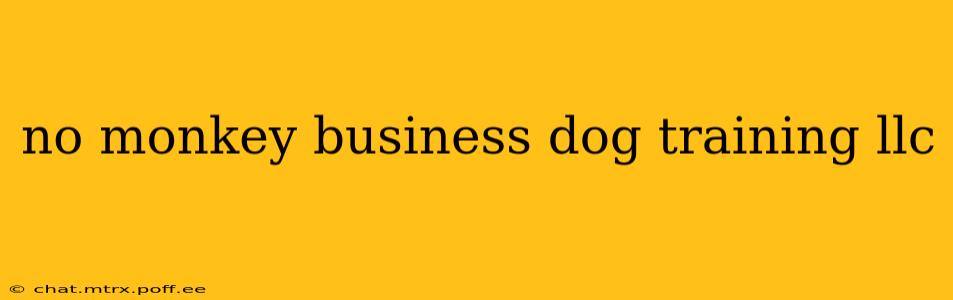 no monkey business dog training llc