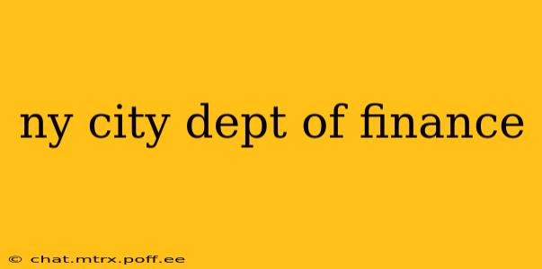 ny city dept of finance