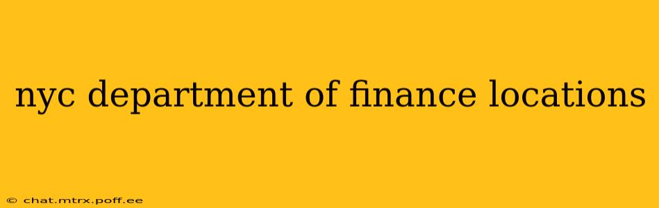 nyc department of finance locations
