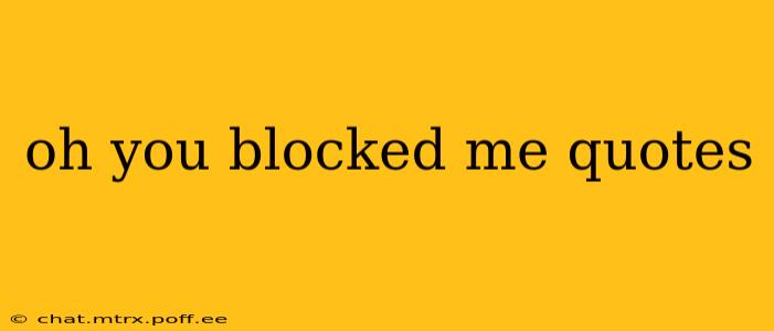 oh you blocked me quotes