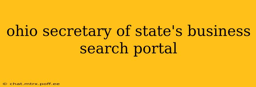 ohio secretary of state's business search portal