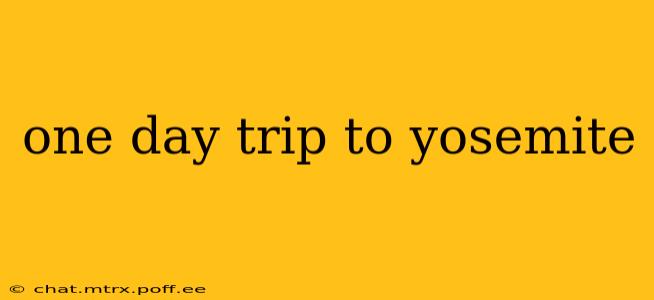 one day trip to yosemite